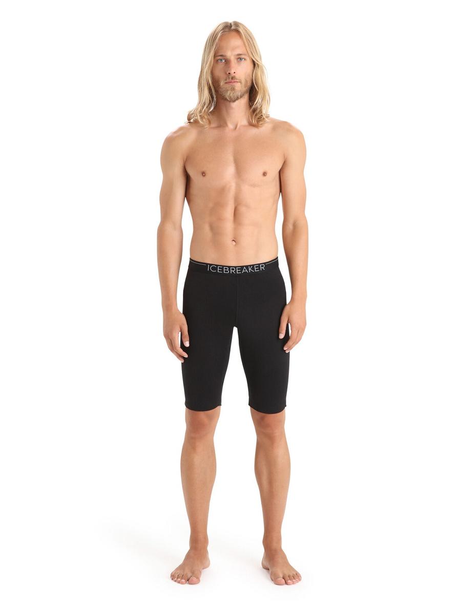 Men's Icebreaker Merino 200 Oasis Thermal Shorts Base Layers Black | CA 1568ILHS